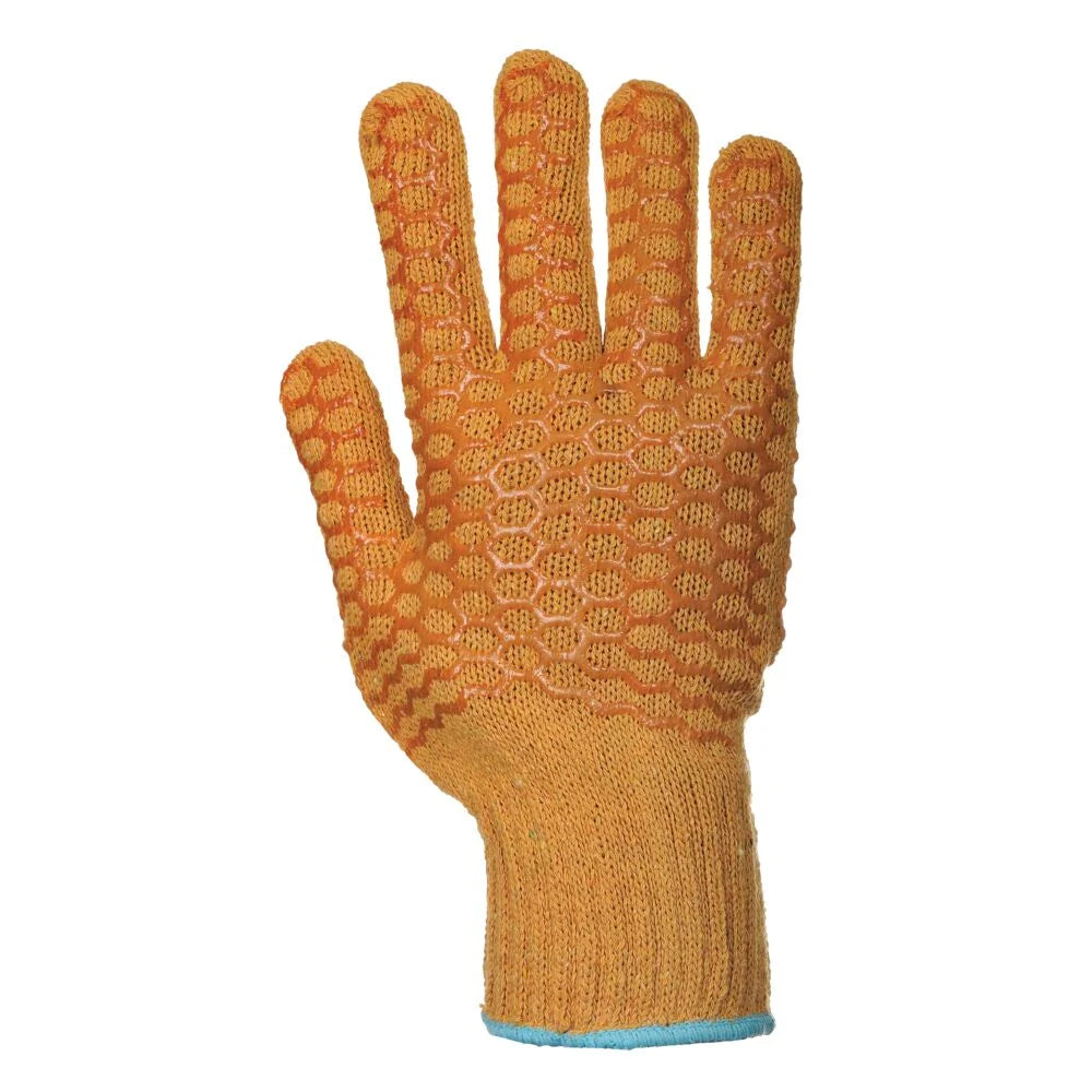 A130 Breathable Flexible Criss Cross Grip Work Gloves Orange, Large-KarWorkwear