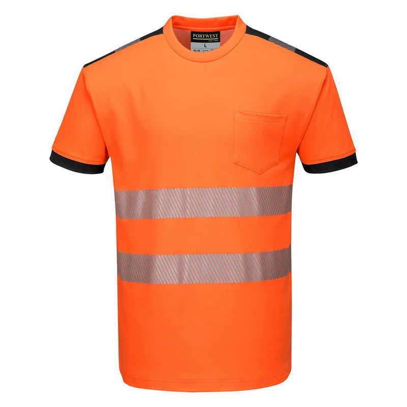 T181 PW3 Hi-Vis Short Sleeve Safety T-Shirt Yellow/Black, Medium-KarWorkwear