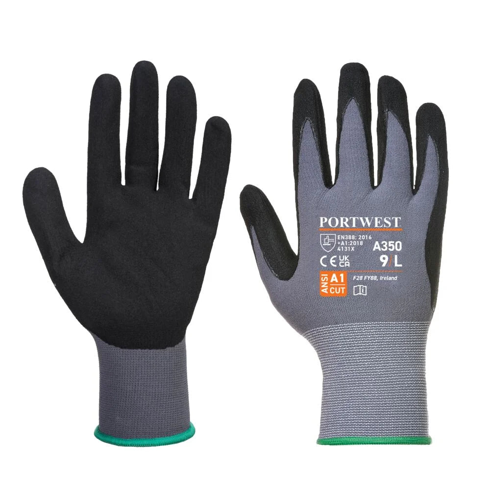 A620 Cut Resistant Work Gloves PU Palm Dipped Gloves Gray, Large-KarWorkwear