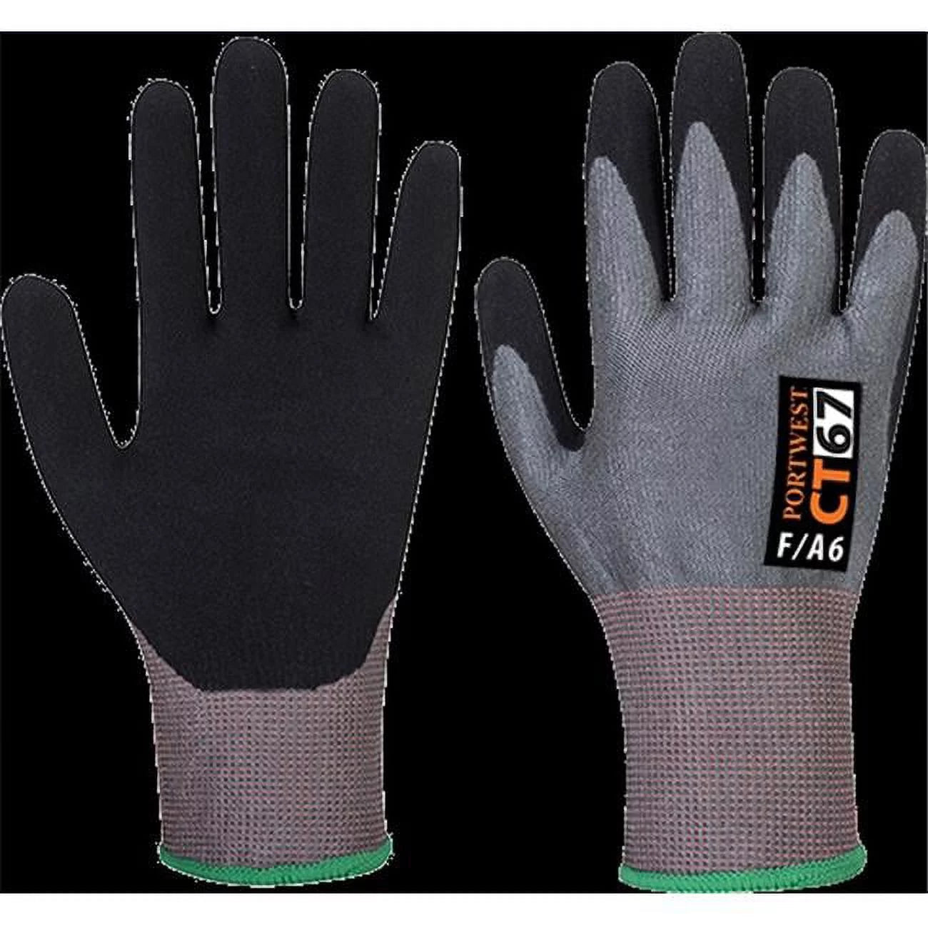 CT67 Cut Resistant D18 Nitrile Work Glove Gray/Black, X-Small-KarWorkwear