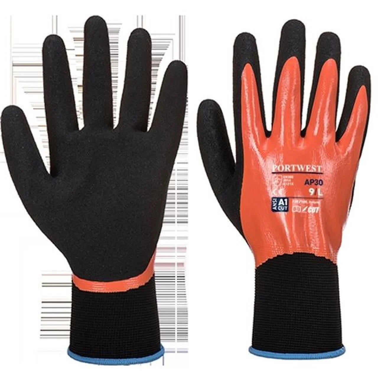 AP30 Nitrile Foam Dermi Pro Glove Orange/Black, Large-KarWorkwear