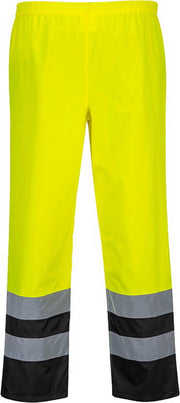S486 Hi-Vis Lightweight Waterproof Two Tone Traffic Pants Yellow/Black, 4X-Large-KarWorkwear
