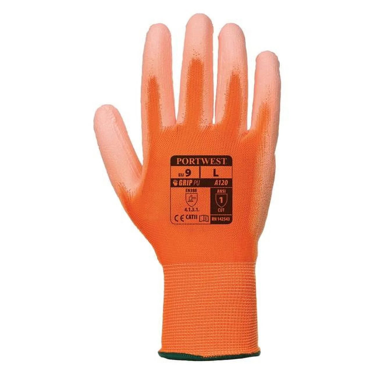 A120 Work Gloves PU Palm Dipped Abrasion and Tear Resistant White, Small-KarWorkwear