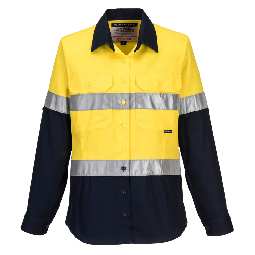 Portwest Ladies 2 Tone Regular Weight Long Sleeve Shirt with Tape ML108-KarWorkwear