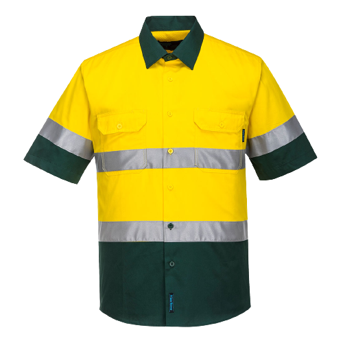 Portwest Hi-Vis Two Tone Lightweight Short Sleeve Shirt with Tape Safety MA802-KarWorkwear