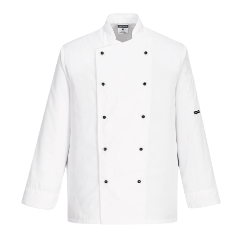 Portwest Somerset Chefs Jacket Mandarin Collar Reversible Front Jacket C834-KarWorkwear
