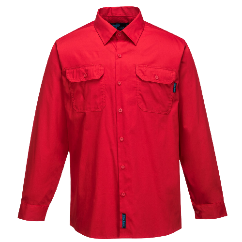 Portwest Hi-Vis Lightweight Long Sleeve Shirt Collared Button Comfy Shirt MS301-KarWorkwear