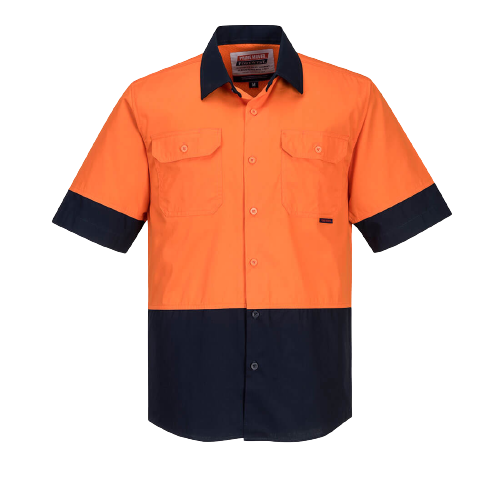 Portwest Hi-Vis Two Tone Lightweight Short Sleeve Shirt Reflective Safety MS802-KarWorkwear