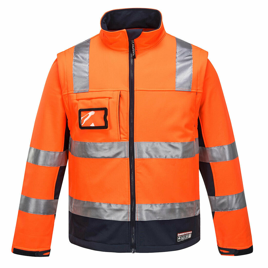 Portwest Mens Huski Chassis Jacket Softshell 2 in 1 Reflective Safety Tape K8074-KarWorkwear