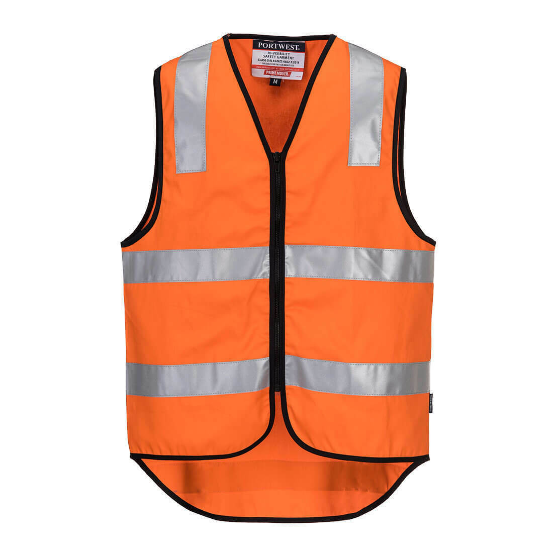 Portwest Mens Hi-Vis 100% Cotton Day Or Night Vest Reflective Lightweight MW338-KarWorkwear