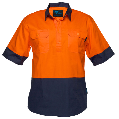 Portwest Hi-Vis Two Tone Lightweight Short Sleeve Closed Front Shirt Wear MC802-KarWorkwear