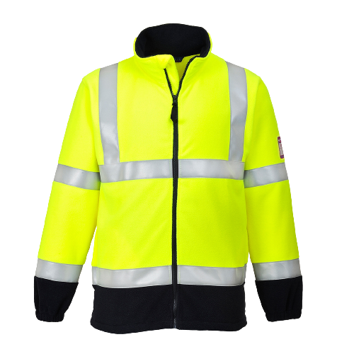 Portwest Flame Resistant Anti Static Hi-Vis Fleece Drawcord Full Zip Jacket FR31-KarWorkwear