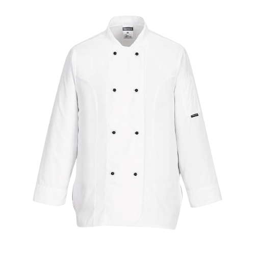 Portwest Rachel Ladies Chefs Jacket L/S White Mesh Air Long Sleeve Pocket C837-KarWorkwear