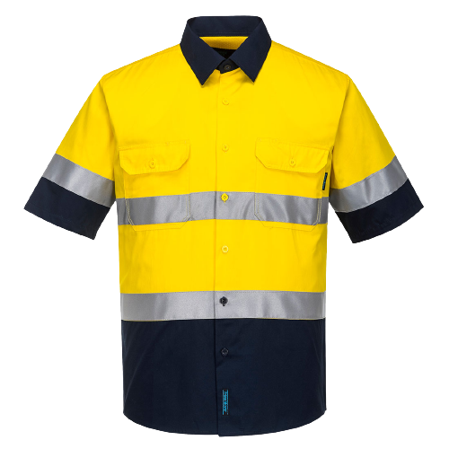 Portwest Hi-Vis Two Tone Lightweight Short Sleeve Shirt with Tape Safety MA802-KarWorkwear