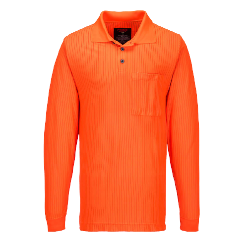 Portwest Flame Resistant Anti-Static Polo Orange Jumper Long Sleeve Shirt MF813-KarWorkwear