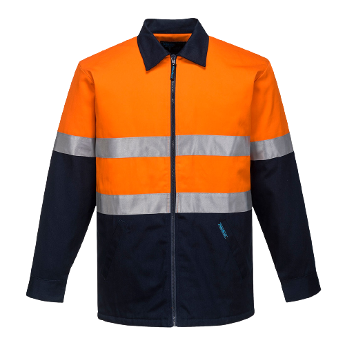 Portwest Quilt Padded Cotton Drill Jacket 2 Tone Reflective Work Safety MJ987-KarWorkwear