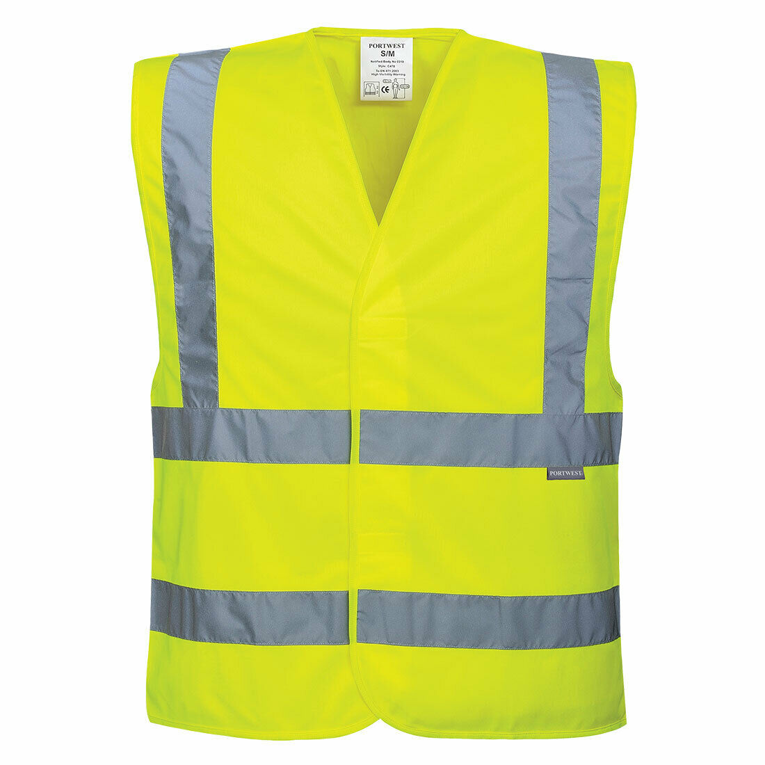 Portwest Mens Hi-Vis Two Band & Brace Vest Reflective Lightweight Work C470-KarWorkwear