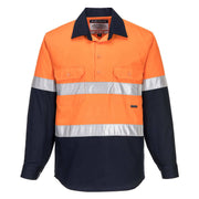 Portwest Mens Prime Mover Hi-Vis Work Shirt Long Sleeve Cotton Drill Shirt MC101-KarWorkwear