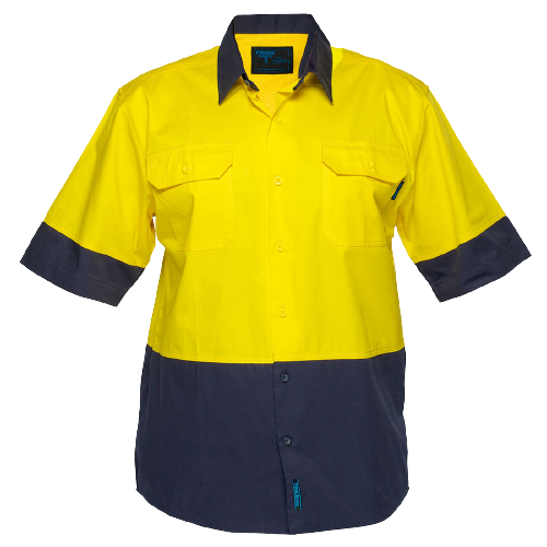 Portwest Hi-Vis Two Tone Lightweight Short Sleeve Shirt Reflecftive Safety MS802-KarWorkwear