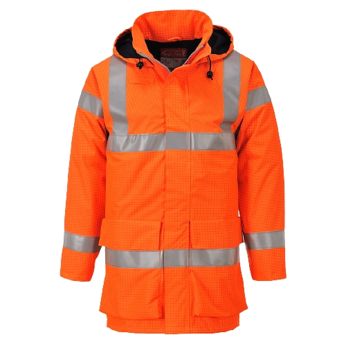 Portwest Mens Bizflame Rain Hi-Vis Multi Lite Jacket Flame Resistant Lining S774-KarWorkwear