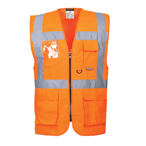 Portwest Berlin Executive Vest Hi Vis Front Zip Open Reflective Work Safety S476-KarWorkwear