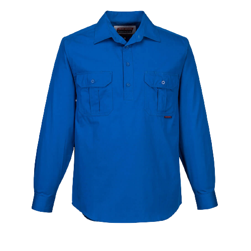 Portwest Adelaide Shirt, Long Sleeve, Light Weight Cotton Polo Shirt MC903-KarWorkwear