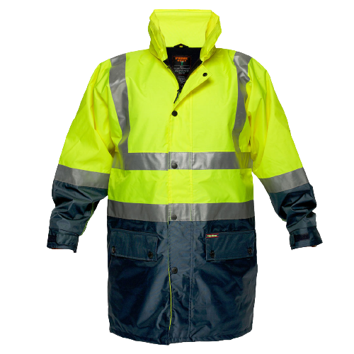 Portwest Fleece Lined Rain Jacket with Tape 2 Tone Reflective Work Safety MJ208-KarWorkwear