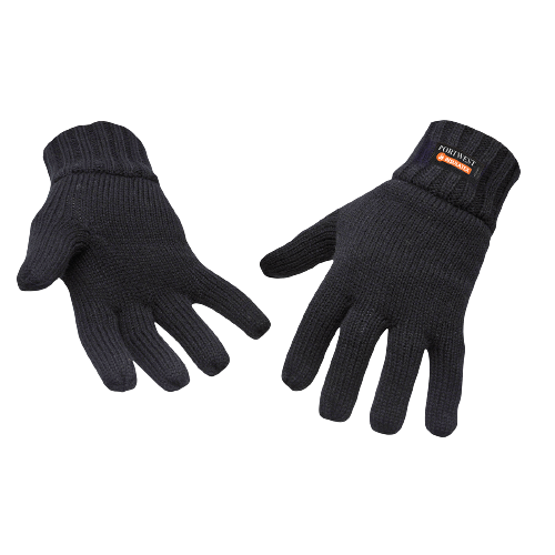 Portwest Knit Glove Insulatex Lined Warm Comfort Black Knitted Cuff GL13-KarWorkwear