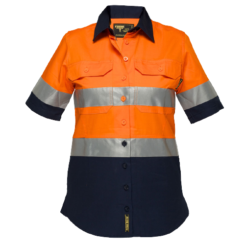 Portwest Ladies 2 Tone Lightweight Short Sleeve Shirt with Tape Hi VisTex ML809-KarWorkwear
