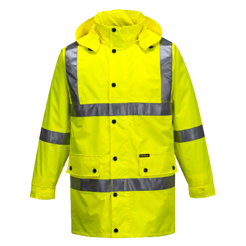 Portwest Argyle Full Hi-Vis Rain Jacket with Tape 2 Tone Work Safety MF306-KarWorkwear