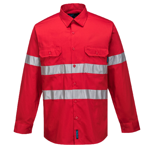 Portwest Hi-Vis Lightweight Long Sleeve Shirt with Tape Reflective Safety MA301-KarWorkwear