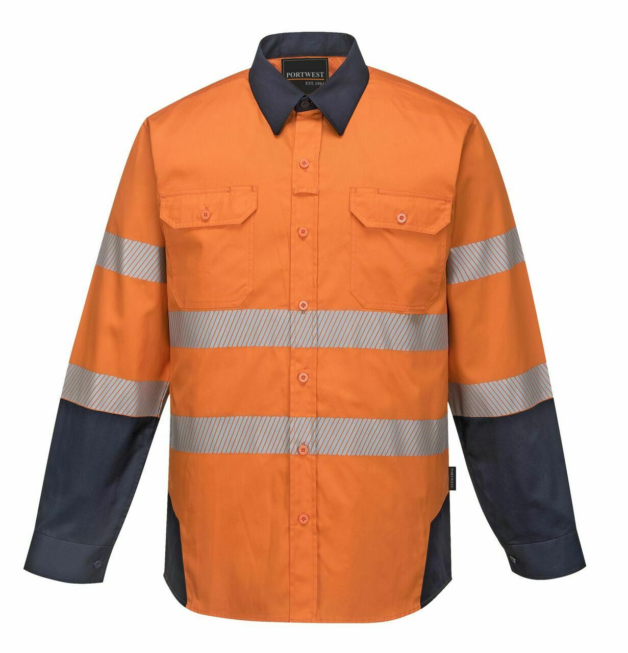 Portwest Mens PW3 Shirt Hi-Vis Tex Pro Reflective Lightweight Work Cotton PW372-KarWorkwear
