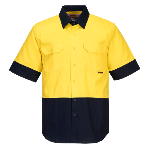 Portwest Hi-Vis Two Tone Regular Weight Short Sleeve Shirt Work Safety MS902-KarWorkwear