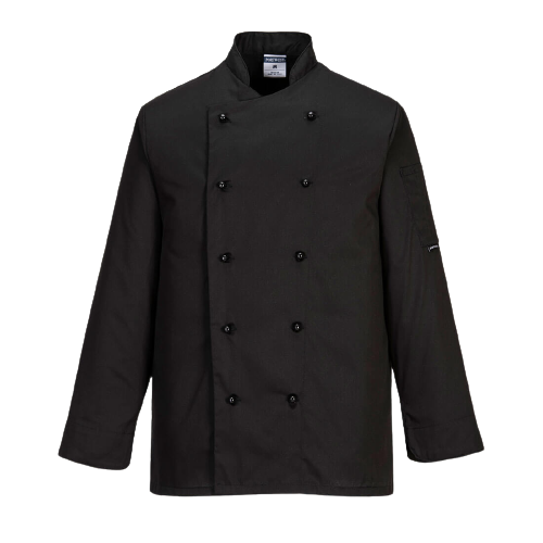 Portwest Somerset Chefs Jacket Mandarin Collar Reversible Front Jacket C834-KarWorkwear