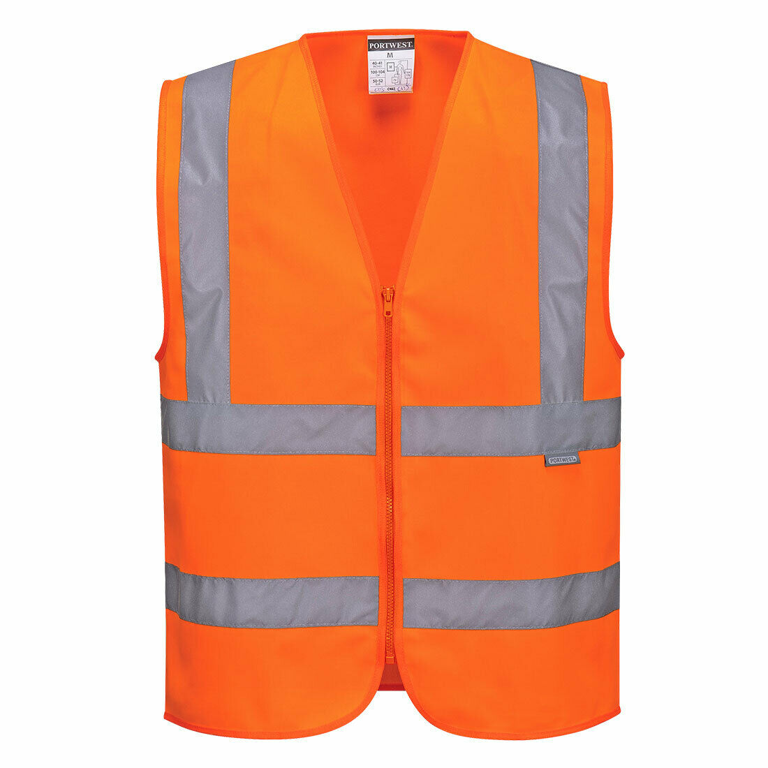 Portwest Mens Hi-Vis Zipped Band & Brace Vest Lightweight Taped Safety Work C375-KarWorkwear