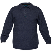 Portwest Wool Knit Jumper Collared Navy Button Opening Long Sleeve MW863-KarWorkwear