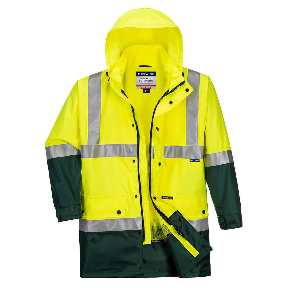 Portwest Mens Eyre Jacket Hi-Vis Day Or Night Lightweight Waterproof Work MJ306-KarWorkwear