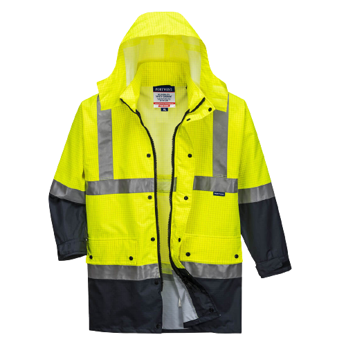Portwest Mackay Anti-Static Jacket Waterproof Hood Reflective Work Safety MJ370-KarWorkwear