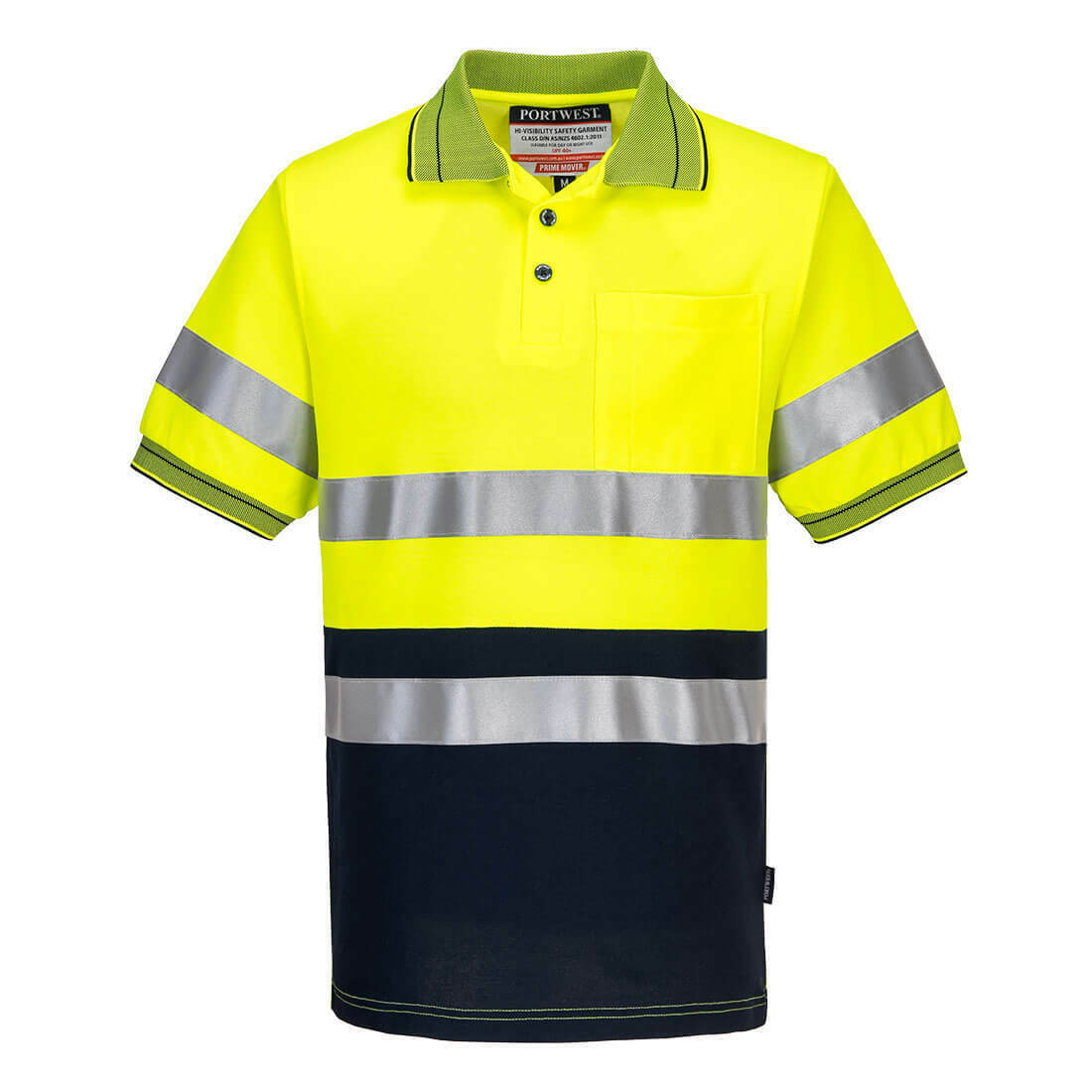 Portwest Mens Prime Mover Short Sleeve Cotton Comfort Polo Taped Hi-Vis MP310-KarWorkwear