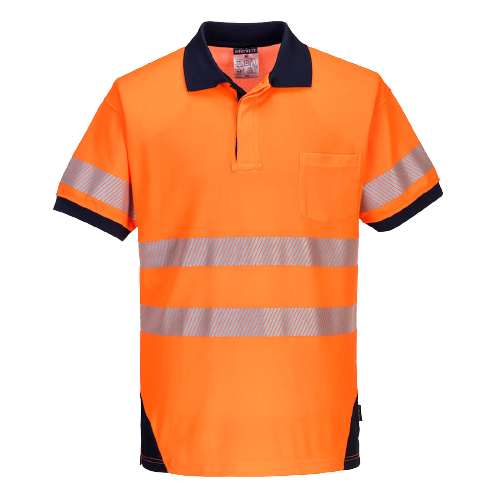 Portwest PW3 Hi-Vis Polo Shirt S/S Breathable 2 Tone Reflective Work Safety T182-KarWorkwear