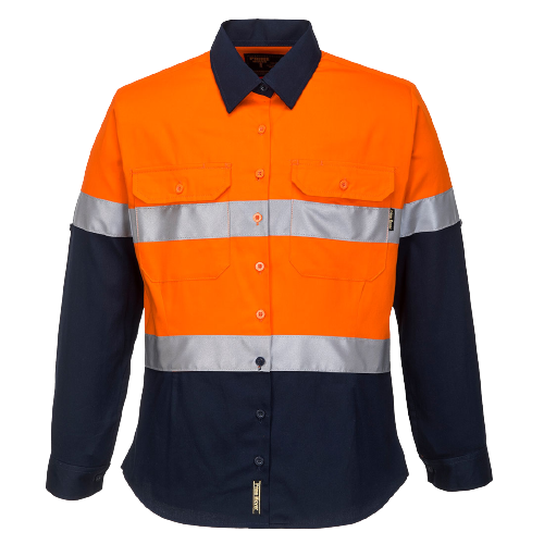 Portwest Ladies 2 Tone Regular Weight Long Sleeve Shirt with Tape ML108-KarWorkwear