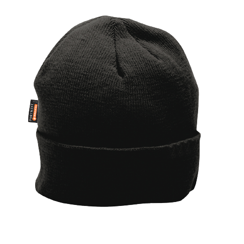 Portwest Knit Beanie Insulatex Lined Comfortable Acrylic Black Warm Cap B013-KarWorkwear