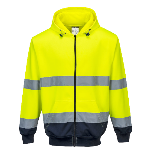 Portwest Two-Tone Zip Front Hoodie Warmth Reflective Tape Work Safety B317-KarWorkwear