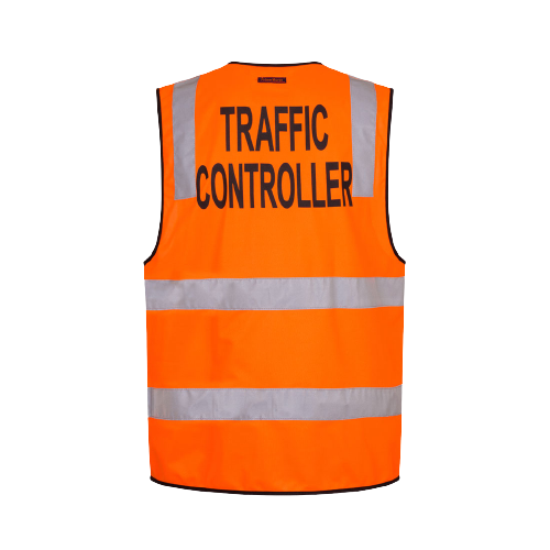 Portwest Traffic Controller Zip Vest D/N Reflective Tape Work Safety MZ105-KarWorkwear