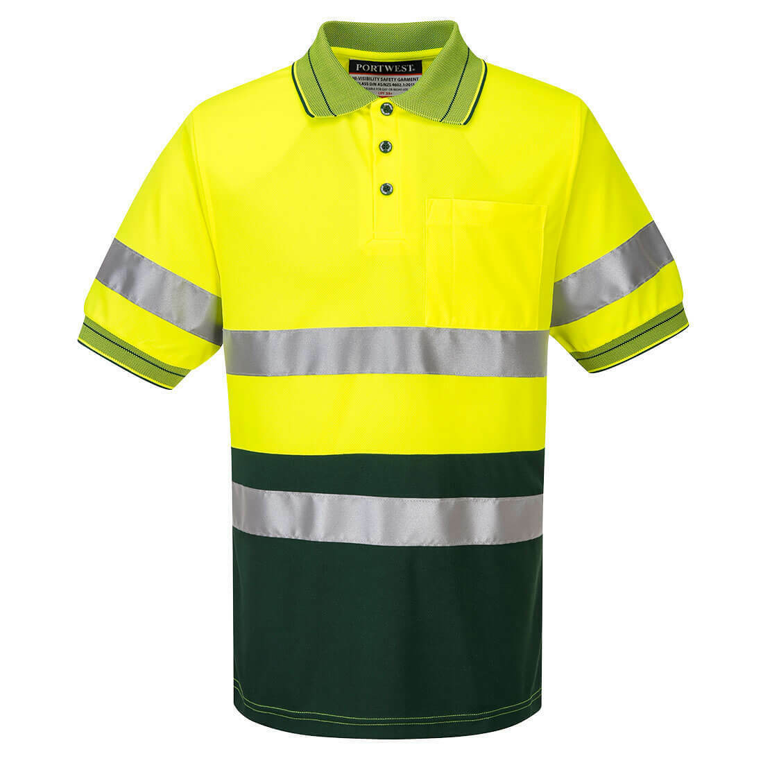 Portwest Mens Prime Mover Short Sleeve Micro Mesh Polo Taped Hi-Vis Work MP510-KarWorkwear