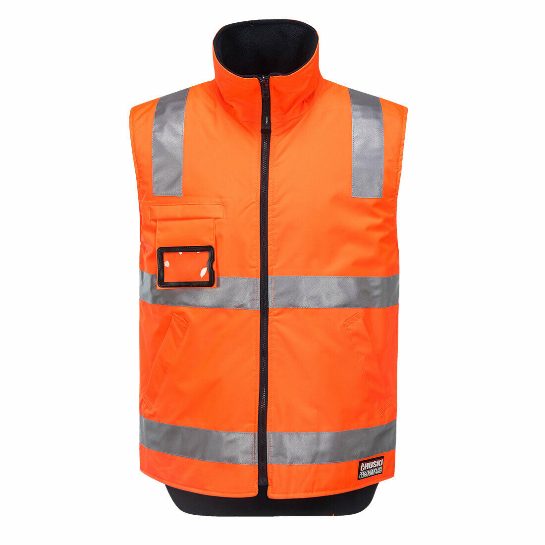 Portwest Mens Huski Traffic Vest Hi-Vis Work Reversible Taped Safety K8132-KarWorkwear