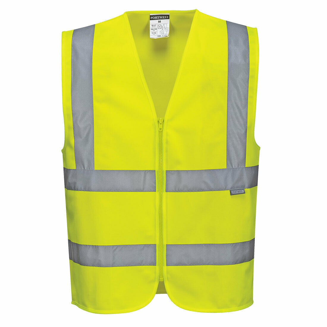 Portwest Mens Hi-Vis Zipped Band & Brace Vest Lightweight Taped Safety Work C375-KarWorkwear