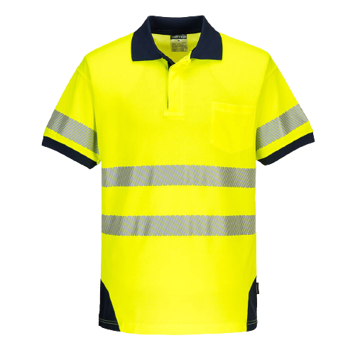 Portwest PW3 Hi-Vis Polo Shirt S/S Breathable 2 Tone Reflective Work Safety T182-KarWorkwear
