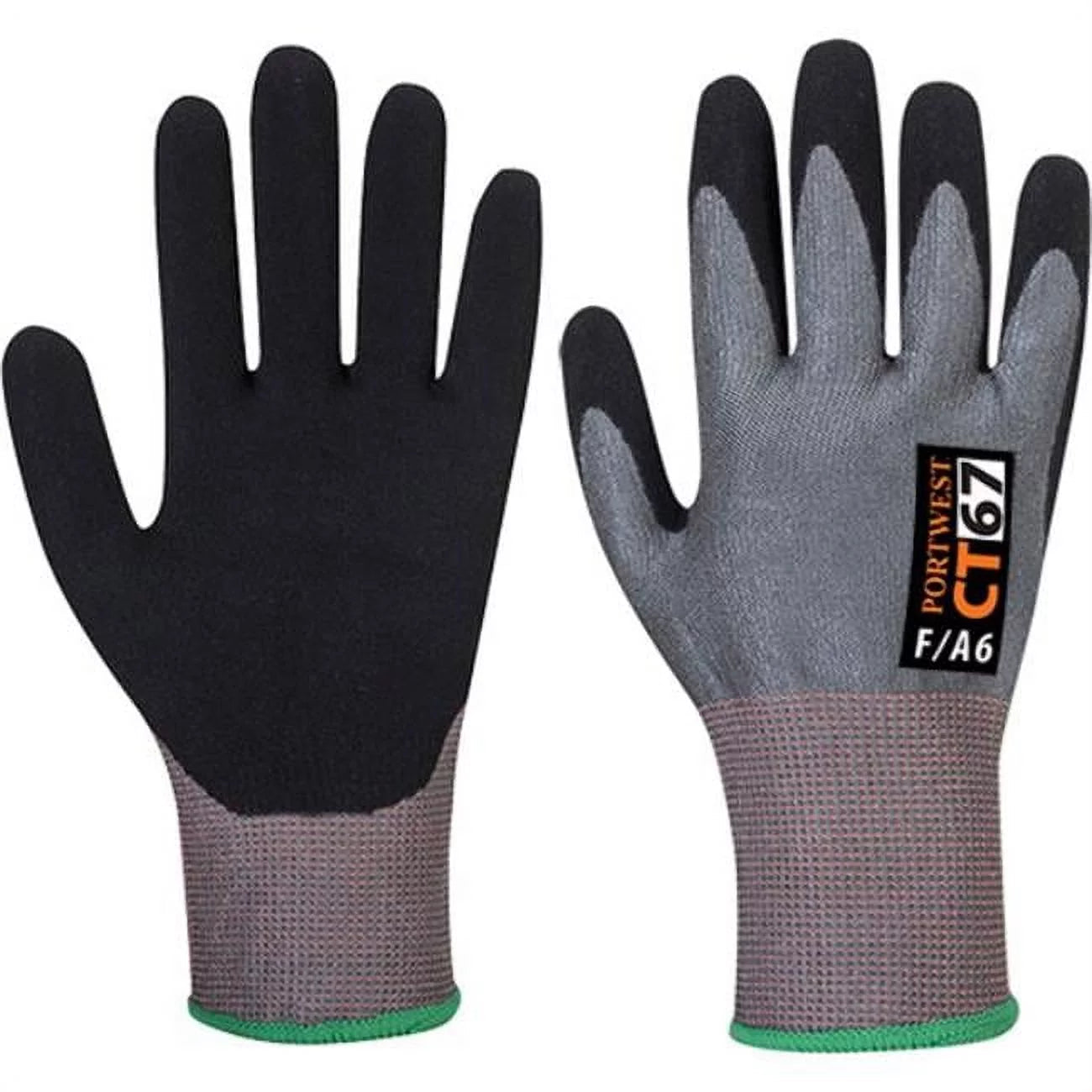 CT67 Cut Resistant D18 Nitrile Work Glove Gray/Black, X-Small-KarWorkwear