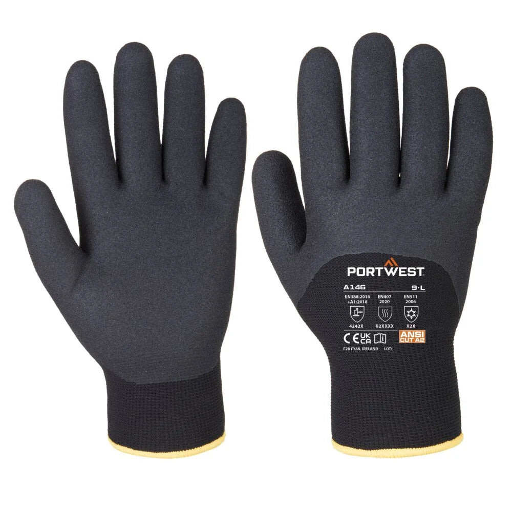 A146 Cold Protection Nitrile Work Gloves - Arctic Winter Gloves Yellow, Xx-Large-KarWorkwear